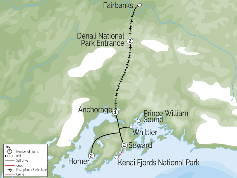 Alaska Discovery Road Trip with Alaska Railroad map