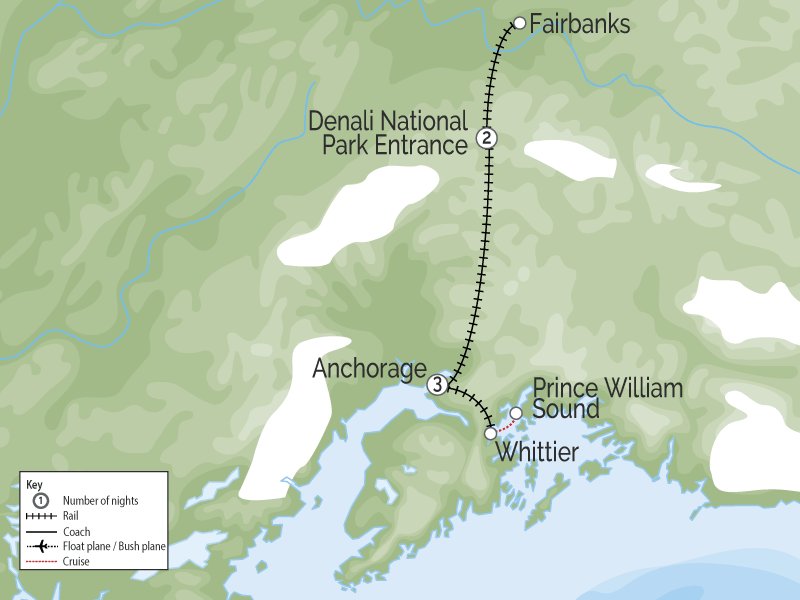Best of Alaska Rail & Glaciers | First-time Favorites map
