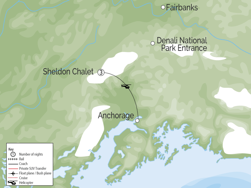 Sheldon Chalet Denali | Alaska Luxury Wilderness Lodge map