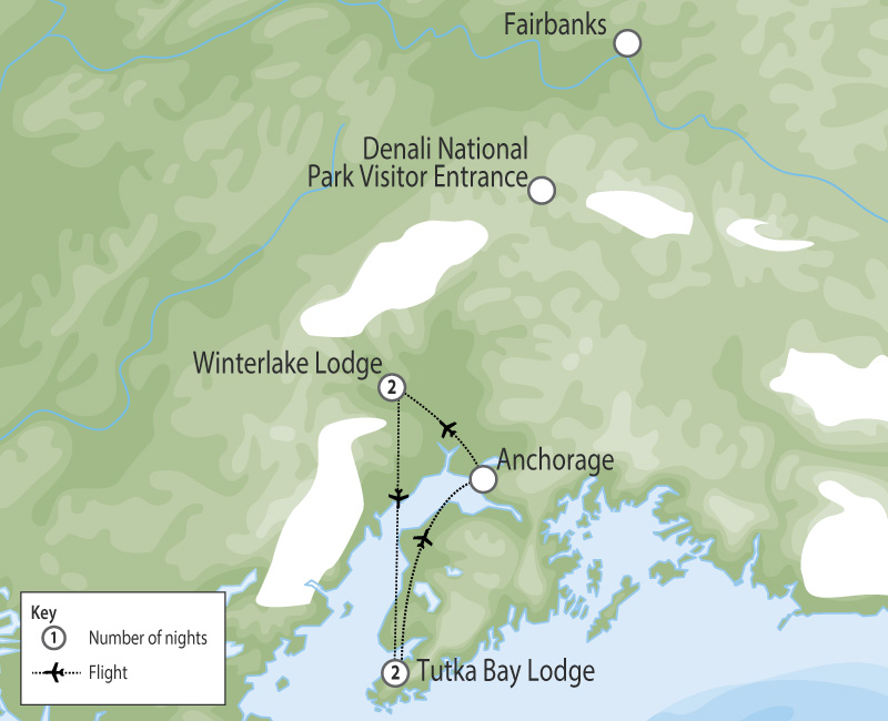 Winterlake and Tutka Bay Lodge Combo | Alaska Wilderness Lodges  map